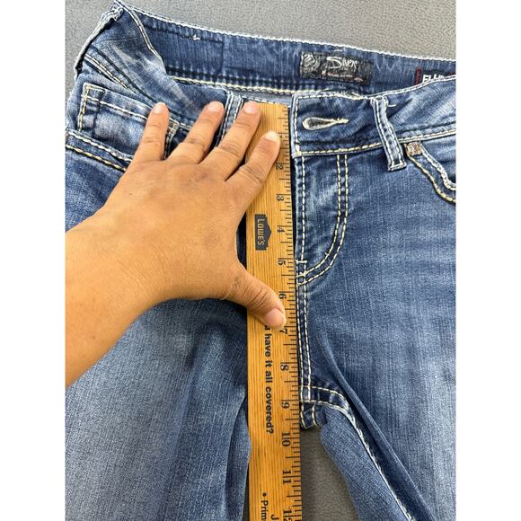 Silver Jeans Suki Shorts Fluid‎ Denim Sz 28 Women’s Distressed Stretch Low Rise - Picture 7 of 8